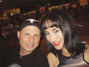 Waiting for the show to start. We got there early.