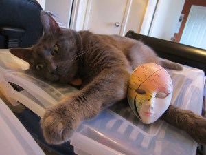 Ronnie James with the Venetian mask