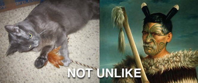 Ronnie James with his weapon on the left. Warrior with his weapon on the right. NOT UNLIKE.