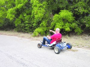 Callaghan on the go-kart!