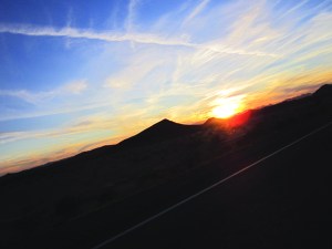 Driving back to AZ with the sunset behind us. Cue Leonard Cohen.