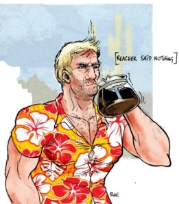 Callaghan's drawing of Jack Reacher, as described by author Lee Child.