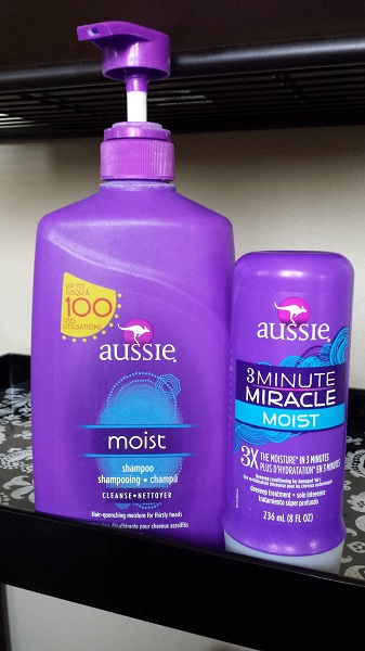 Aussie Moist shampoo and 3 Minute Miracle Moist conditioner