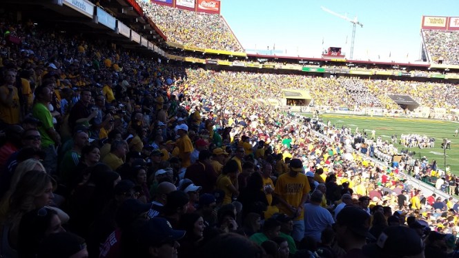 The Sun Devils played an enormous game. The spirit of Pat Tillman was with us, and we veterans in the crowd were recognized. 