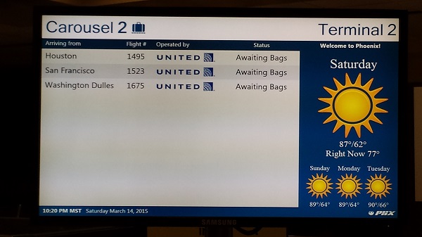 It was 77 degrees when we landed at 10:20pm Saturday night... and it's going to be 90 today!