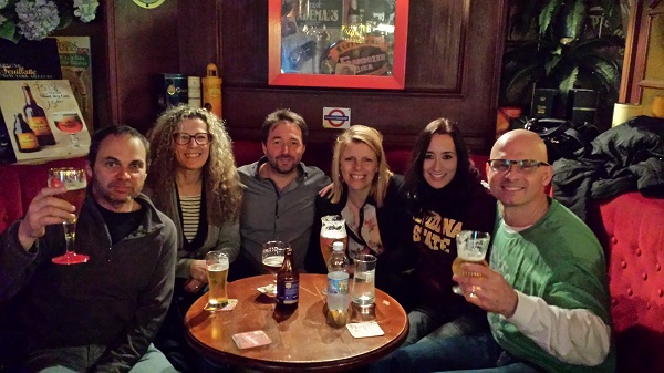 With friends at the Big Ben pub in Nice.