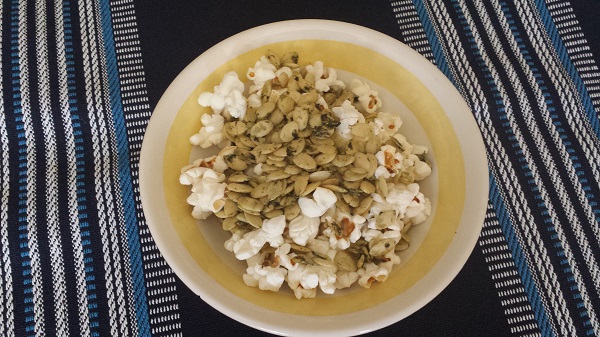 SkinnyPop Popcorn combined with Go Raw 100% Organic Sprouted Pumpkin Seeds!