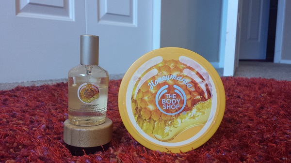Honeymania by The Body Shop (eau de toilette and body butter). I also have the Honeymania shower gel.