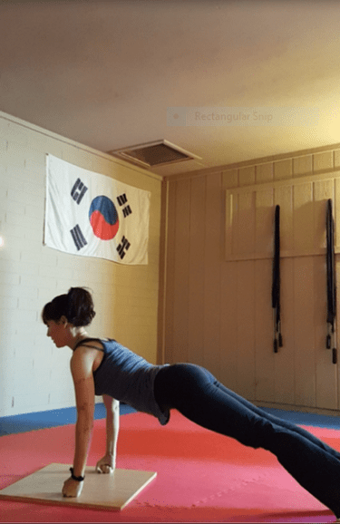 Wood board push-up, top