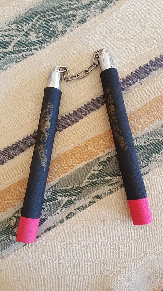 Your standard 12" foam-covered practice nunchaku