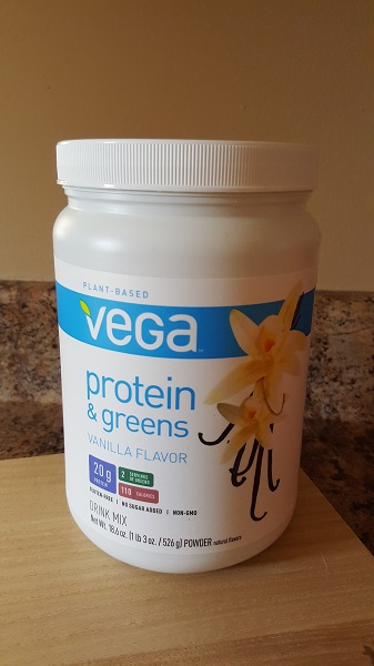 Vega protein and greens vanilla flavor plant-based protein powder