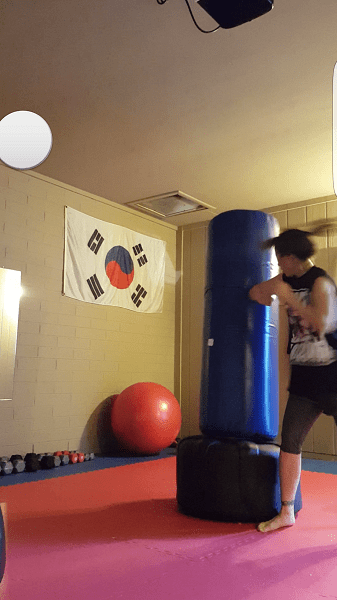 Spinning back elbow.