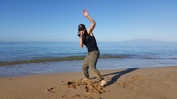 Rapping. Okay, not really. Just goofing around.