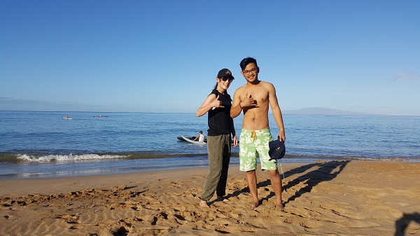 Hanging loose with my nephew!