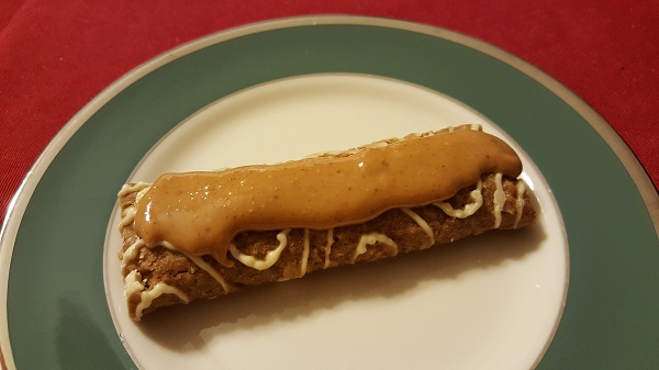 Clif Kid Organic Z Bar (iced oatmeal cookie) with peanut butter topping